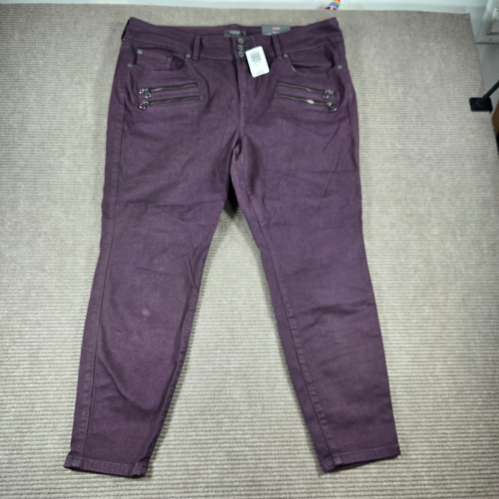 Torrid Women 20S Purple Moto Zipper Super Soft Jegging Pants - Picture 2 of 9
